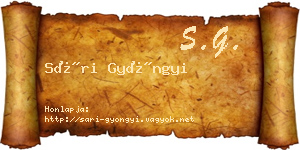 Sári Gyöngyi névjegykártya