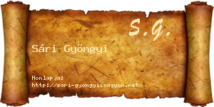Sári Gyöngyi névjegykártya
